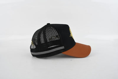Lifestyle Crown Leather Bill Trucker Hat