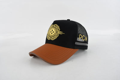 Lifestyle Crown Leather Bill Trucker Hat