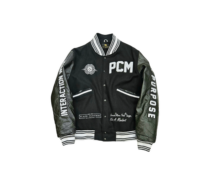 Just Doing Plain Clothed Things Varsity Jacket by Plain Clothed Millionaires