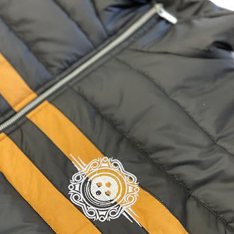 PCM Signature Logo Puffer Jacket Black & Gold