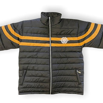 PCM Signature Logo Puffer Jacket Black & Gold